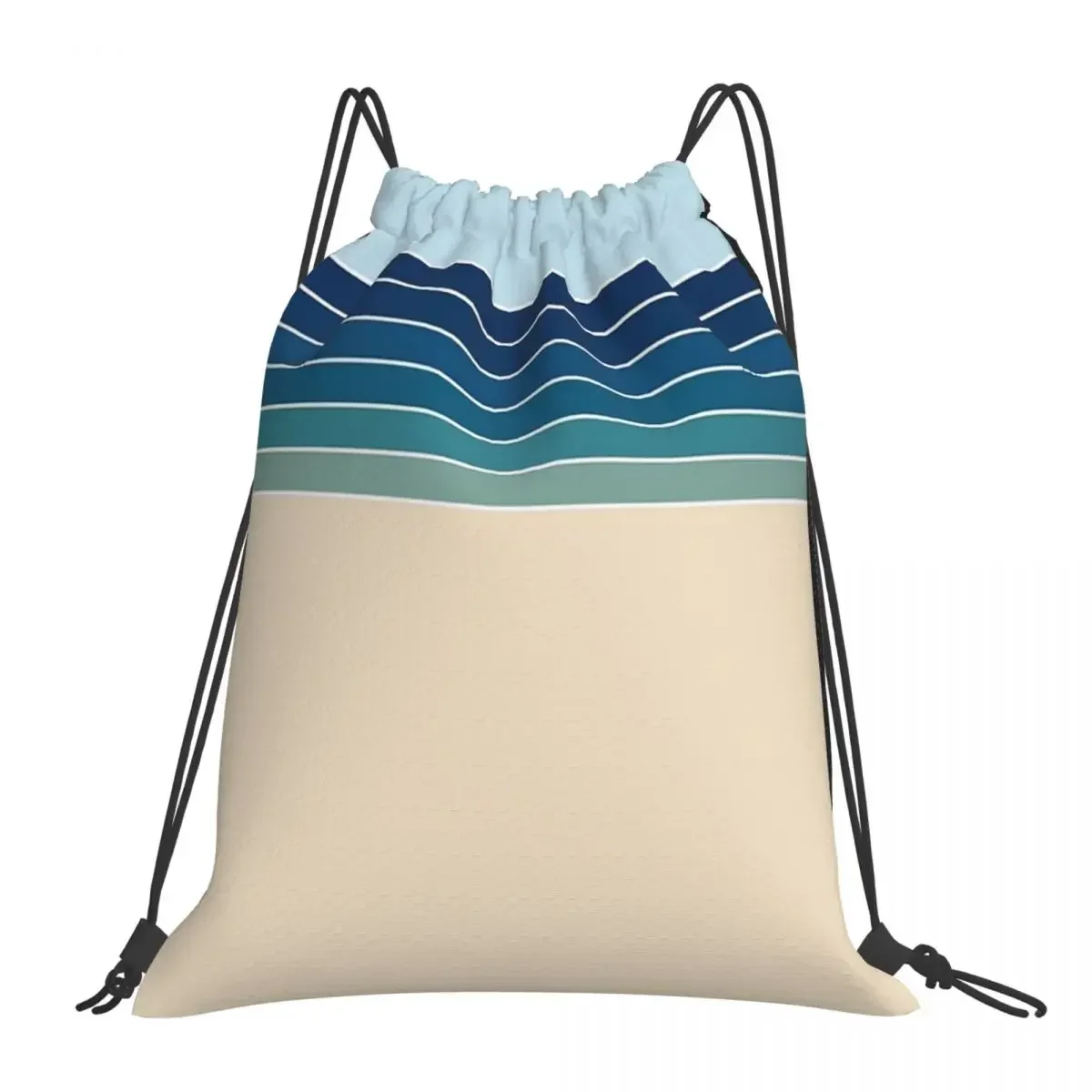 

70s Vintage Retro Stripes Backpacks Portable Drawstring Bags Drawstring Bundle Pocket Sports Bag BookBag For Travel Students