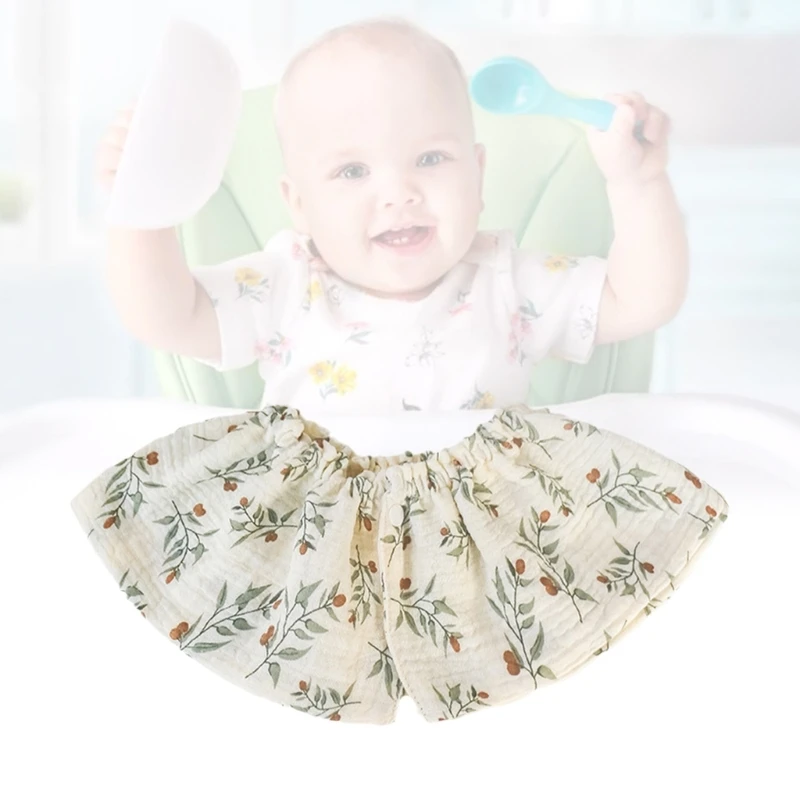 Baby Bib Breathable Print Drooling Bib Elastic Collar Burp Cloth 360 Rotatable Nursing Bib for Infant Eating & Teething