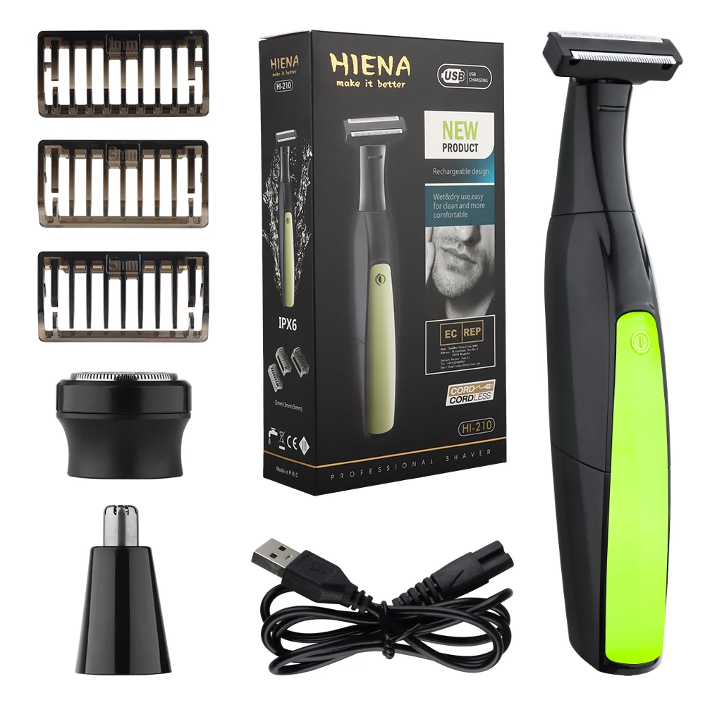 HIENA Electric Shaver for Men Beard Trimmer USB Rechargeable Shaving Razor Waterproof Twin Blade Cordless Barber haircut Machine