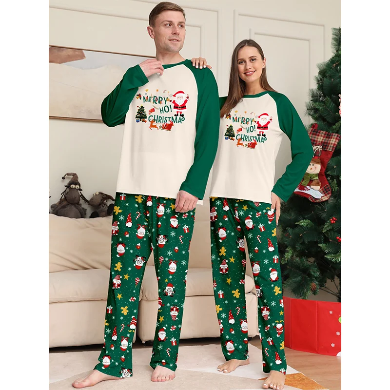 2024 Christmas Matching Pajamas Family Outfits Patchwork Set Adult Father Mother Kids Baby Sleepwear Look Pyjamas Dog Clothes