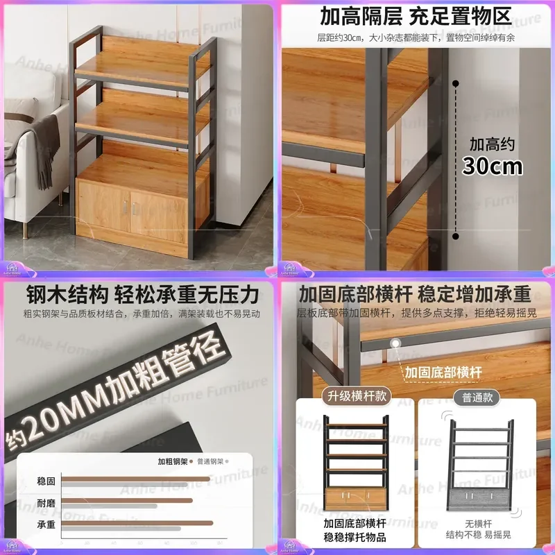 Floor to Ceiling Bookshelf Large Capacity Storage Cabinet Multi Layer Living Room Locker Display Rack Next to Sofa Low