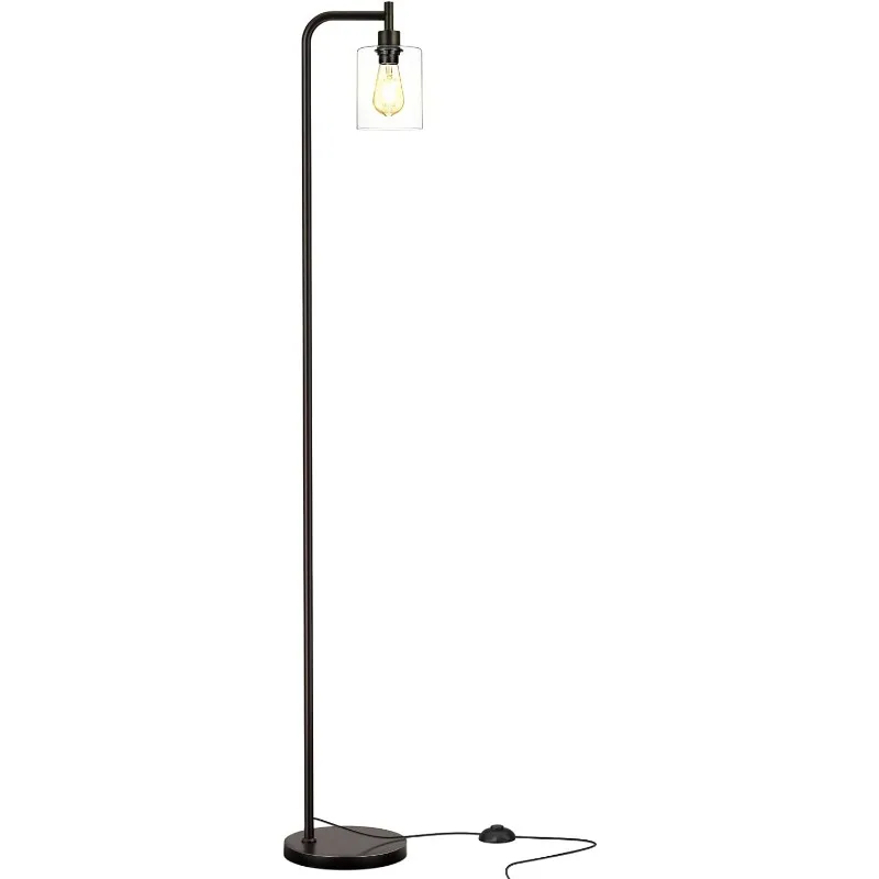 Vloerlampen Voor Woonkamer-Gouden Staande Lamp Met Glazen Lampenkap, Moderne Vloerlamp Met Led-Lampen, Lichte Industriële Vloer