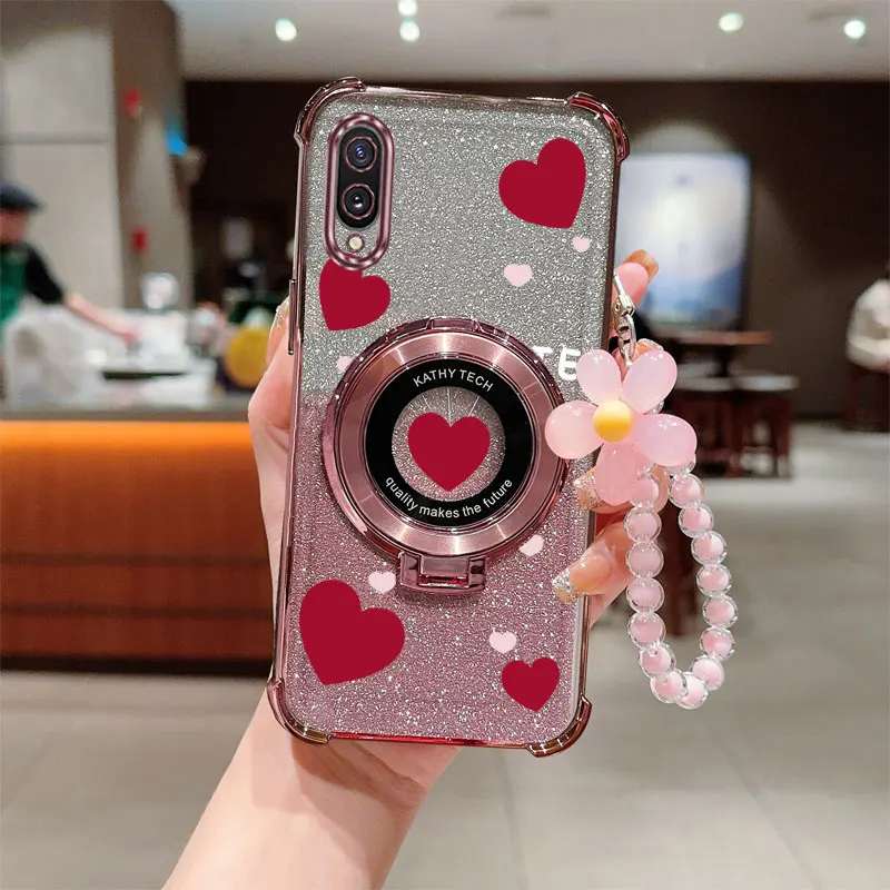 

Ювелирный ремешок с блестками Red Love Чехол-держатель для телефона Samsung Galaxy A02 A03 Core M02 A02s A03s A04E A04 A05 A05S A06 F04 M04