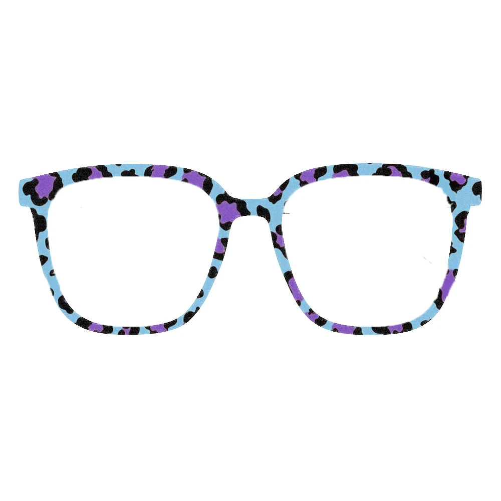 Trendy Rainbow Leopard Print Square Eyeglass Frames Women Fashion Colorful Leopard Pattern Optical Glass Frame Eyewear Accessory view 6