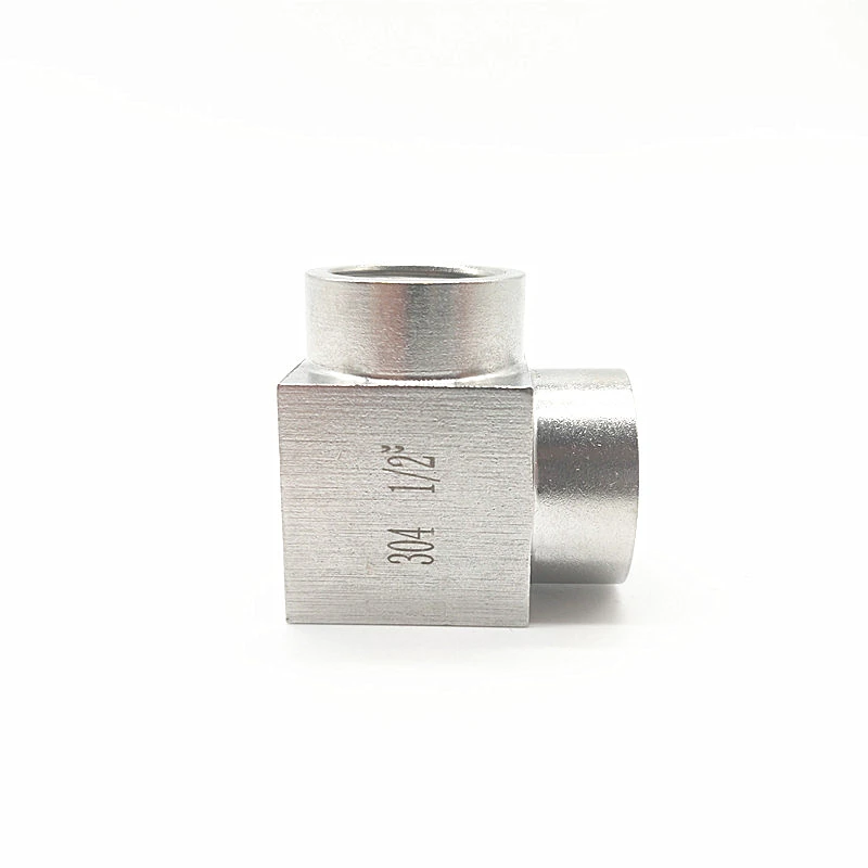 304 edelstahl 90 gleich ellenbogen 1/8 "1/4" 3/8 "1/2" 3/4 "1" CNC hohe druck Weibliche gewinde rechts-winkel anschluss Fitting – Detail 5