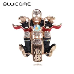 Blucome New Skull Riding Motorcycle Brooch Alloy Suit Coat Women Jewelry Accessories Pin