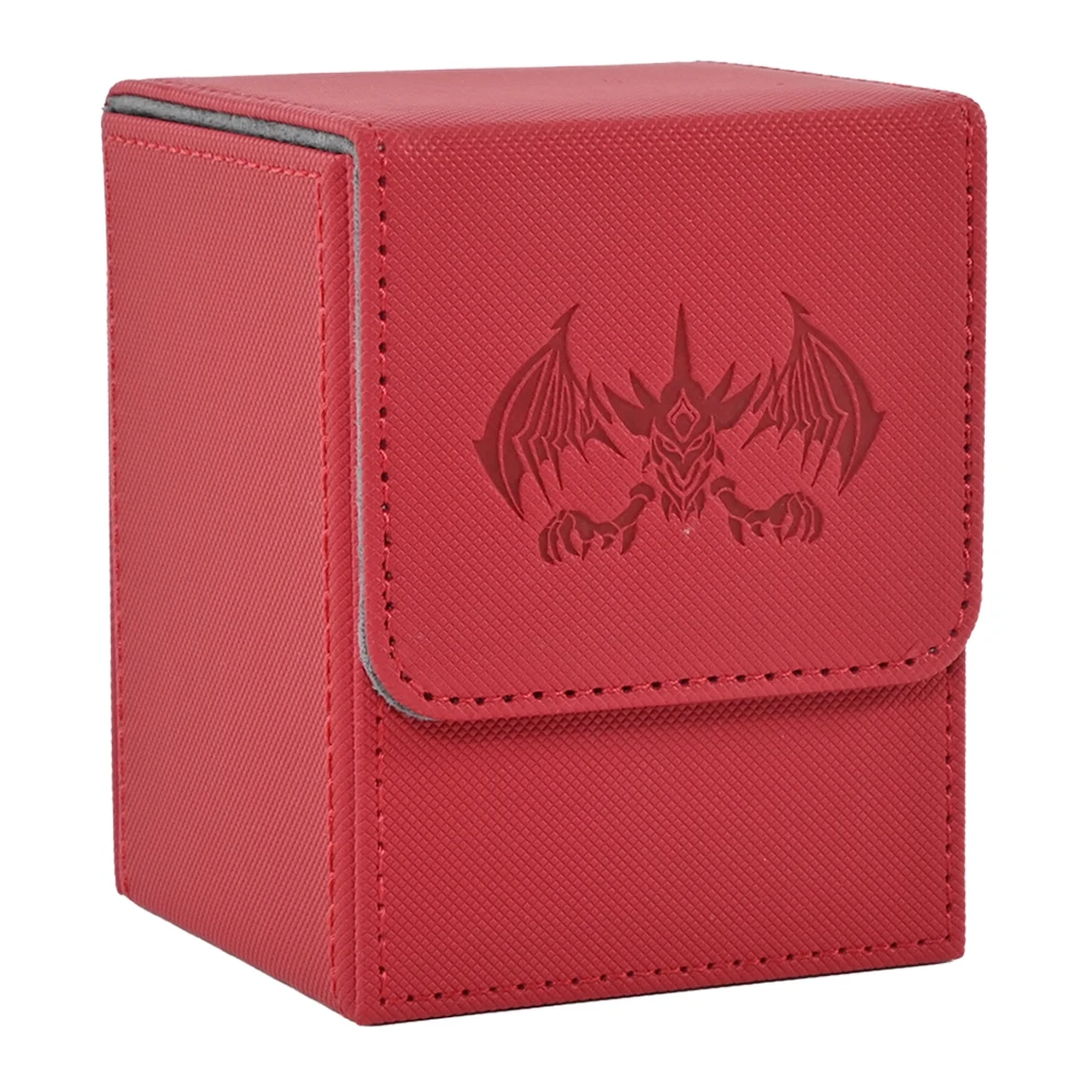 

Card Deck Box for TCG Cards, Card Storage Box Fits 100+ Single Sleeved Cards, Holder for Magic Commander TCG CCG