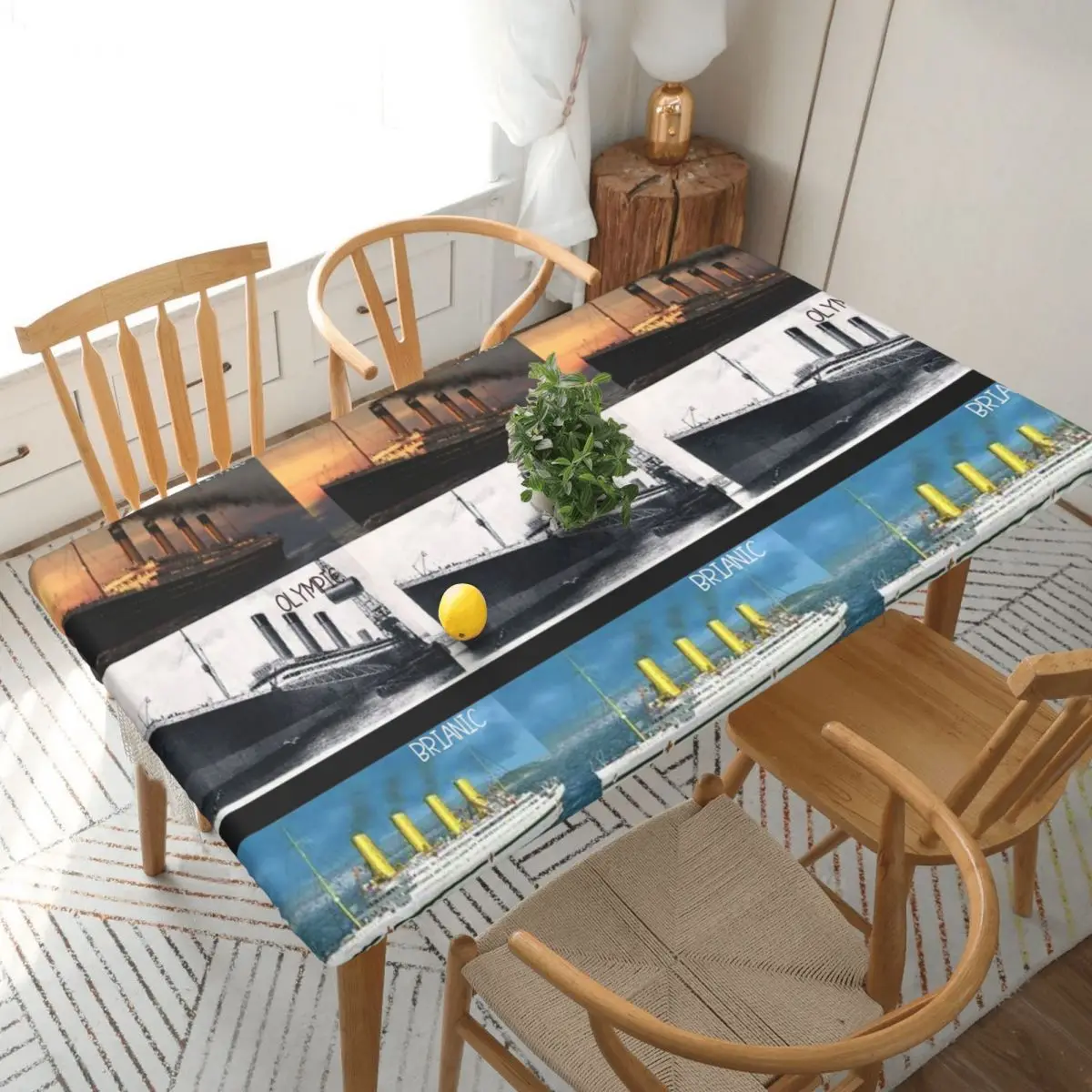Titanic Britanic Sister Ship Iceberg White Star Liners Customized Rectangular Tablecloth Table Cover for Festival Table Cloth