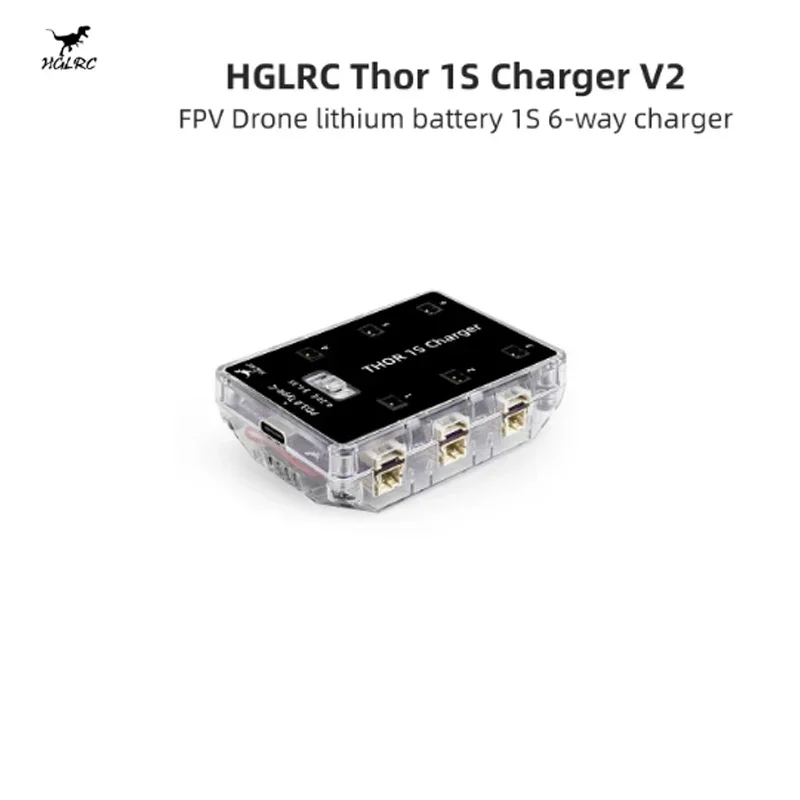 شاحن HGLRC لبطارية ليبو ، Thor 1S ، V2 ، 6 منافذ كحد أقصى ، 65 واط ، PH2.0 ، MX2.0 ، A30 ، BT2.0 ، قابس ، phv ، V ، LiHV ، 1S