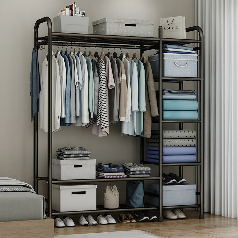 

Simple clothes rack, wardrobe style hanger, floor to, household bedroom, large capacity indoor storage