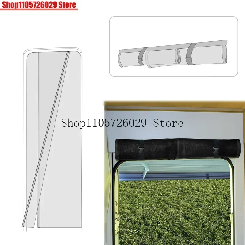 RV Slide Door Mosquito Fly Screens Net Caravan Entrance Entry Door Mosquito Net For Motorhome Caravan Insect Bugs Car Accessorie