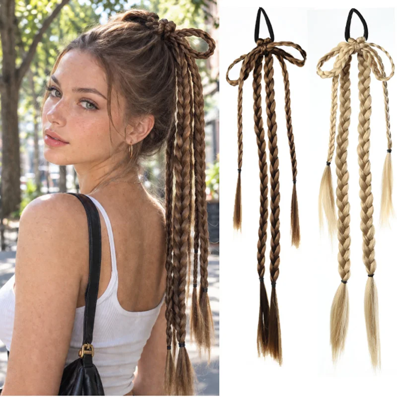 Long Synthetic Bow Braided Ponytail WigWomen Bohemian Daily & Festival Hair Piece
