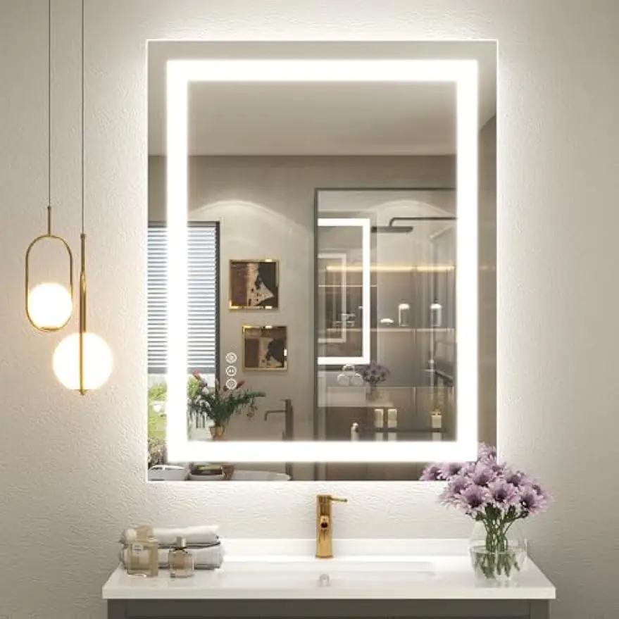 

24x32 Inch Dimmable LED Bathroom Mirror with Anti-Fog, Shatter-Proof, ETL Listed for Horizontal or Vertical Mounting