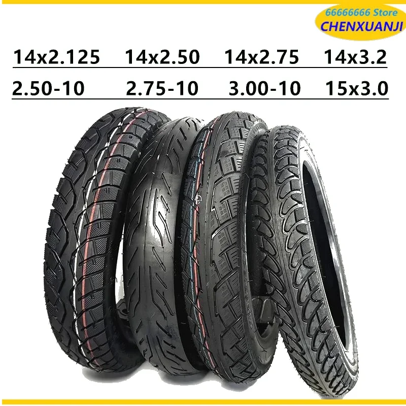 14 Inch Electric Skateboard Battery Car Tires 14x2.125 14x3.2 Vacuum Tires 2.50-10 2.75-10 3.00-10 Vacuum Tire Thickening