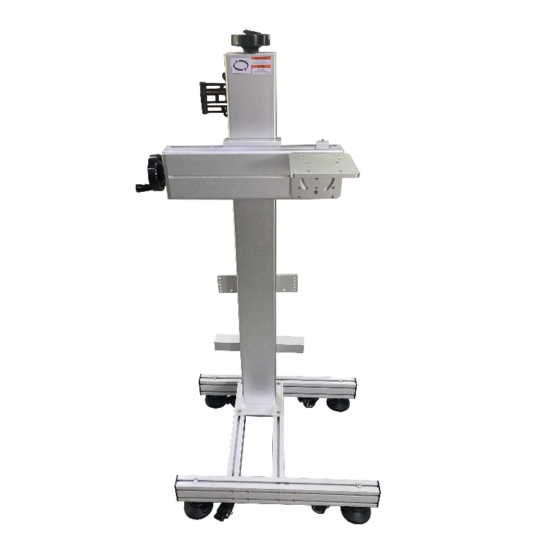 Mobile portable stand, industrial alignment gantry stand for laser coder with wheel arm