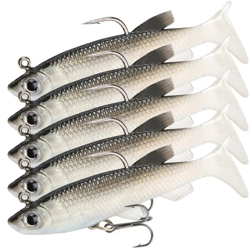 5pcs/10pcs  8cm 13g Kit Fishing Lure Soft Lure Artificial Bait Cool Fishing HooksArtificial Swimbaits Bass Carp Pike Fishing
