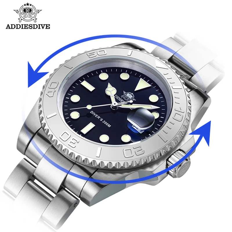 

ADDIESDIVE мужские кварцевые часы бизнес из нержавеющей стали 316 BGW9 супер светящийся циферблат 200 м водонепроницаемые аналоговые часы для дайвинга