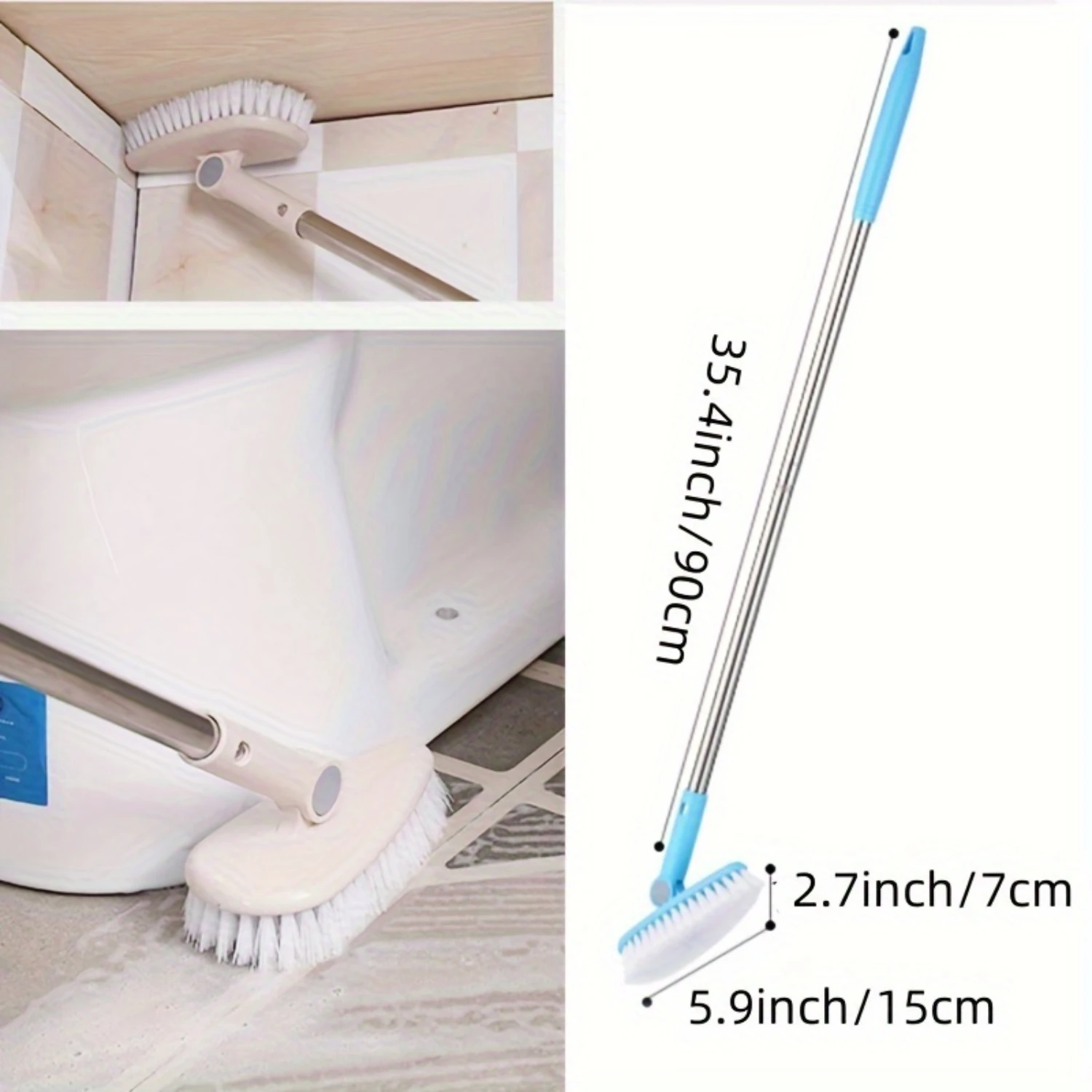 

Multifunctional Cleaning Brush Set 1pc - Stiff Bristle Scrub Brush with Long Handle, Uncharged Manual Operation for Floor, Bathr
