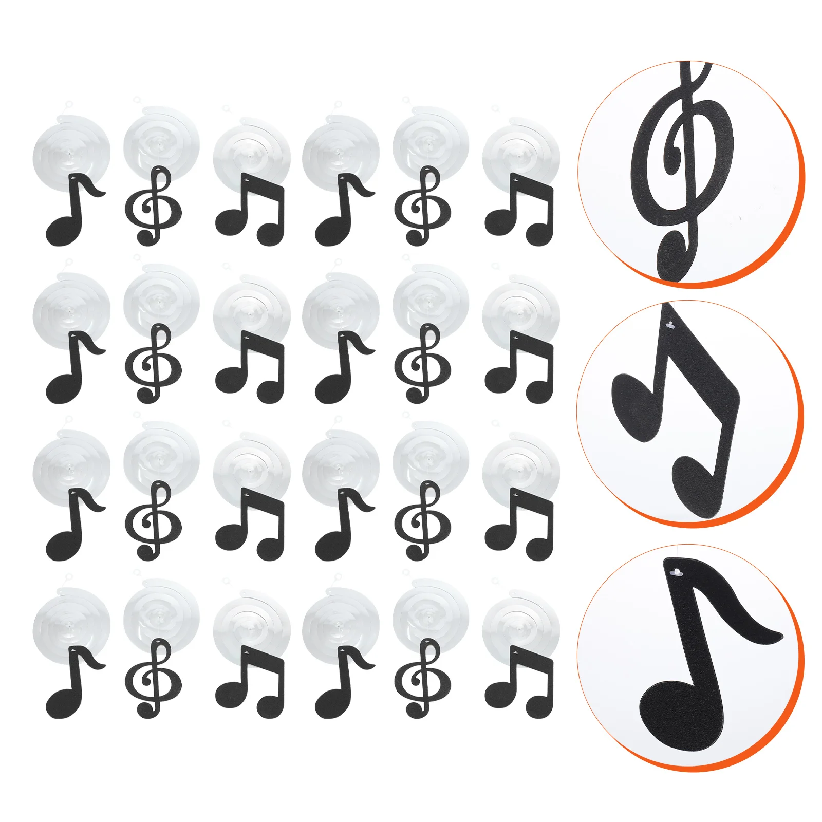 

24pcs Musical Note Hanging Swirl Pendants Party Decorations Home Bar Layout Music Themed Event Ornaments Lightweight