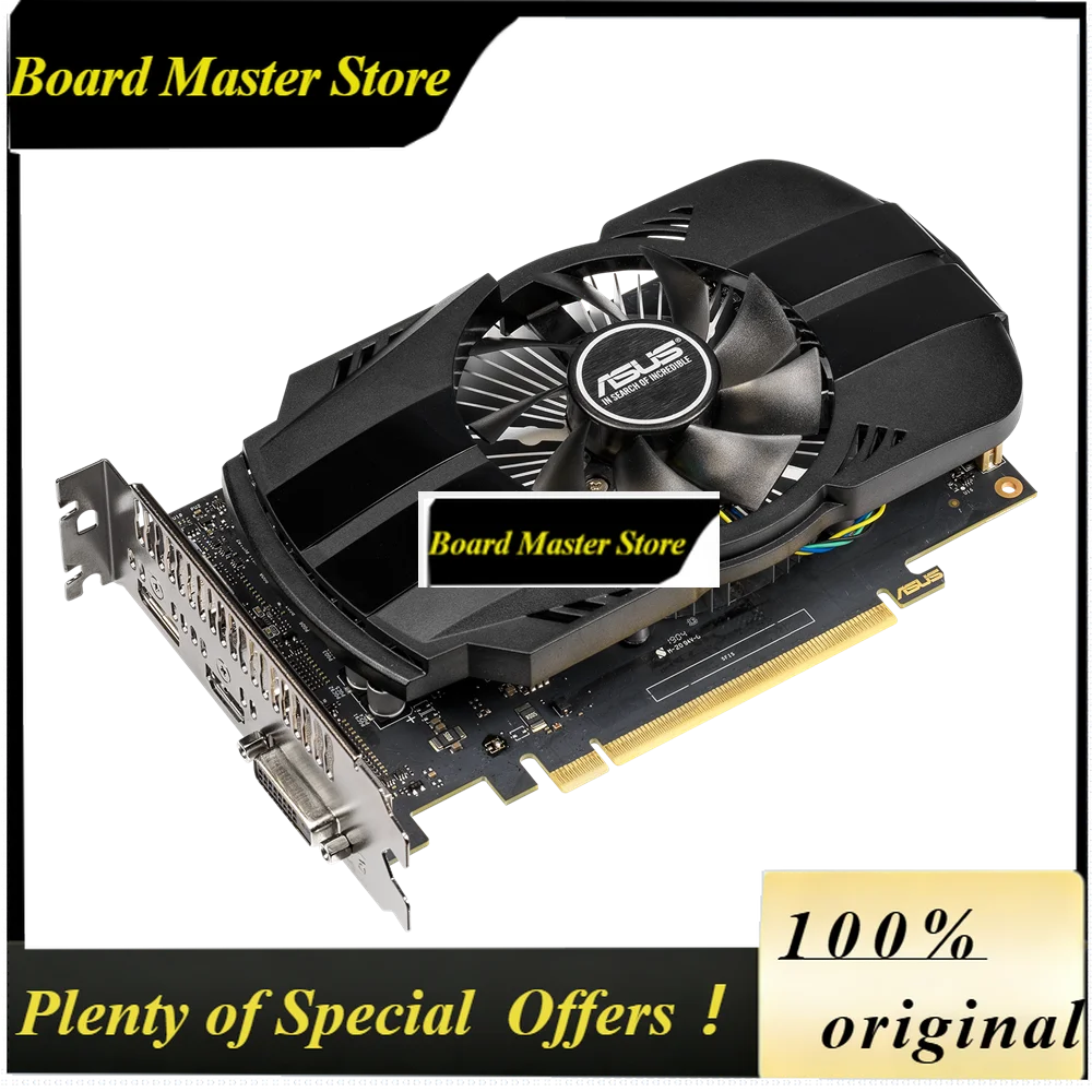 SmCpGTX 1650 GPU ASUS NVIDIA PH GTX1650 4G 4GB GDDR6 128bit Game Office Graphics Card DVI-D HDMI DP For Desktop PC Computer