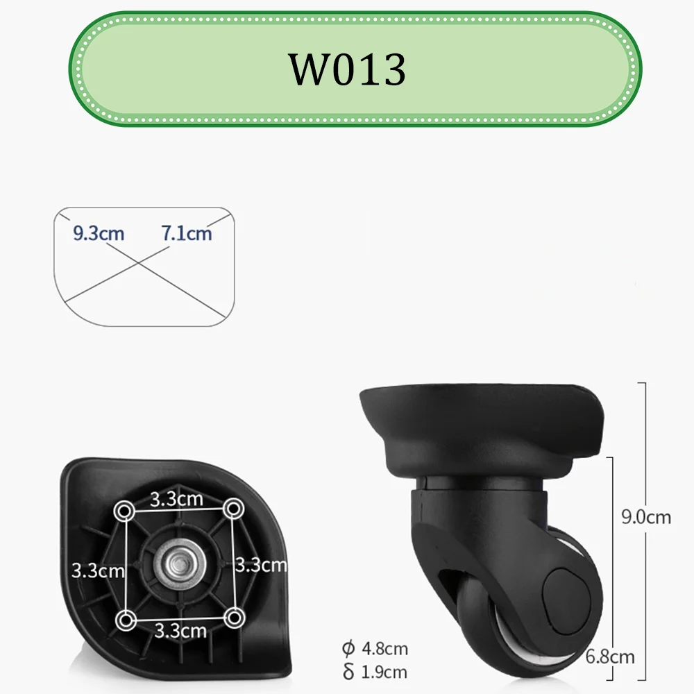 Chariot de roue universel noir, remplacement de roue, poulie de bagage, roulettes coulissantes, réparation silencieuse résistante à l'usure, adapté pour HANKE W013