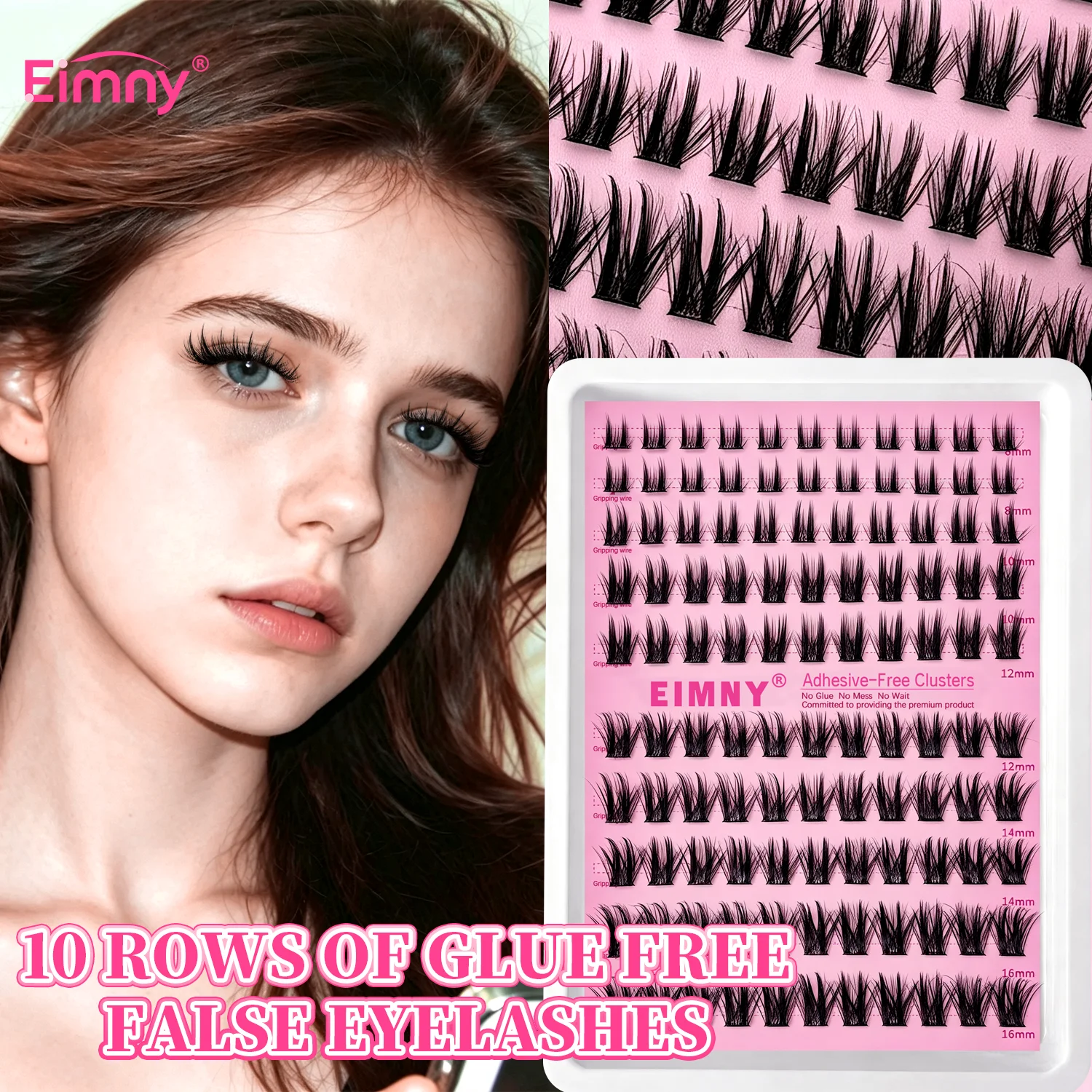EIMNY Glue‑Free False Eyelashes, No Sticky Glue Or Residue, Beginner Friendly, Great For Daily Wear, Date Nights, Party Makeup