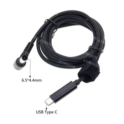 USB Type C to 6.5x4.4 6.5*4.4mm Male Plug Converter Laptop Charging Cable Cord for Sony LG Notebook PC Power Supply Adapter