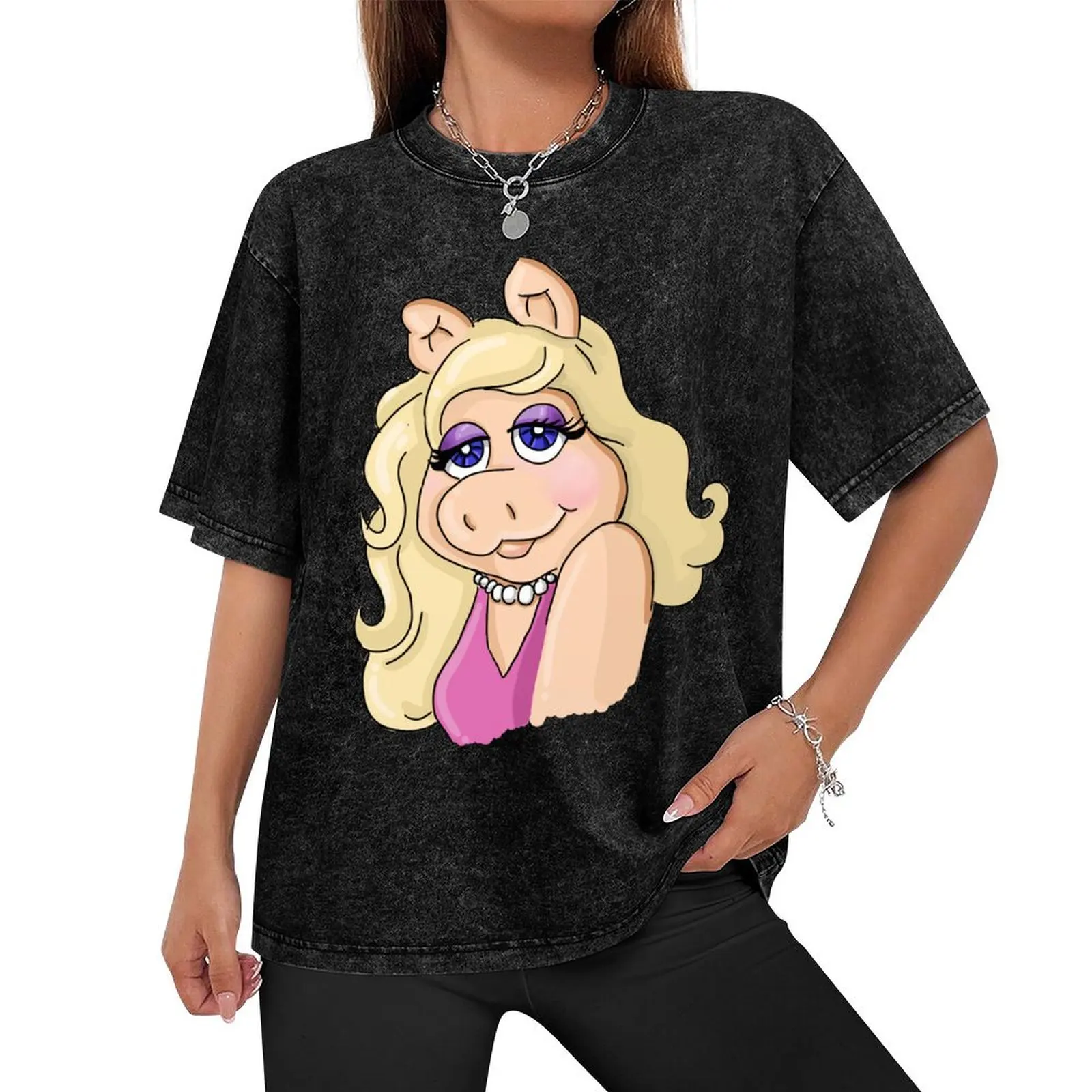 Madame Piggy T-Shirt blanks oversized t shirt anime stuff mens big and tall t shirts