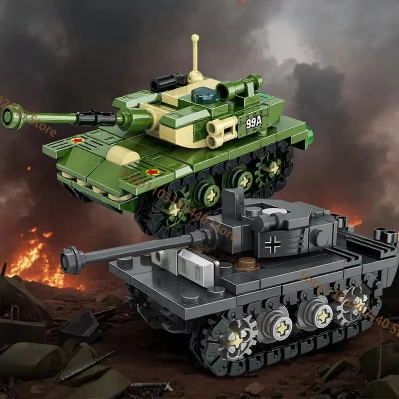 

Classic Military-themed Building Set with Tanks and Ships for Children-perfect Holiday Gift Set Featuring Decorative Toys