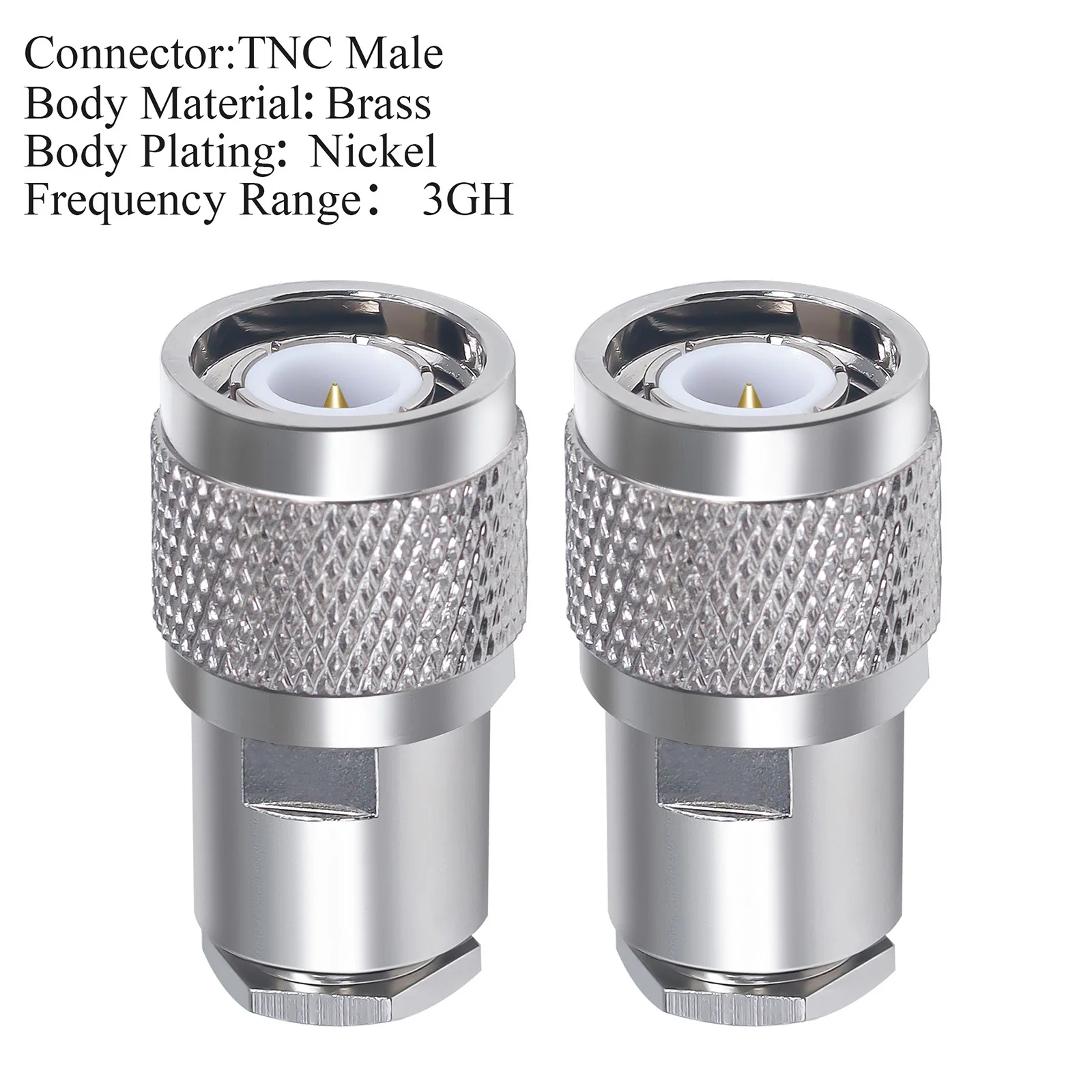 TNC male straight Plug crimp for RG58 RG400 LMR195 RG400 Cable RF Coaxial connector Wire Terminal 2PCS