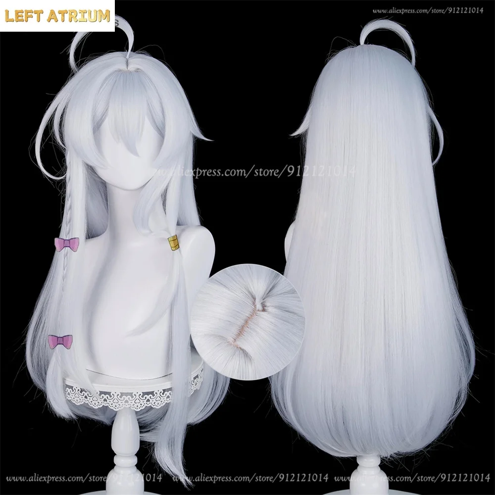 

New Pre-Crimped Anime Elaina Cosplay Wig 70cm Silver White For Women Anime Wig Heat Resistant Synthetic Hair Halloween Costumes