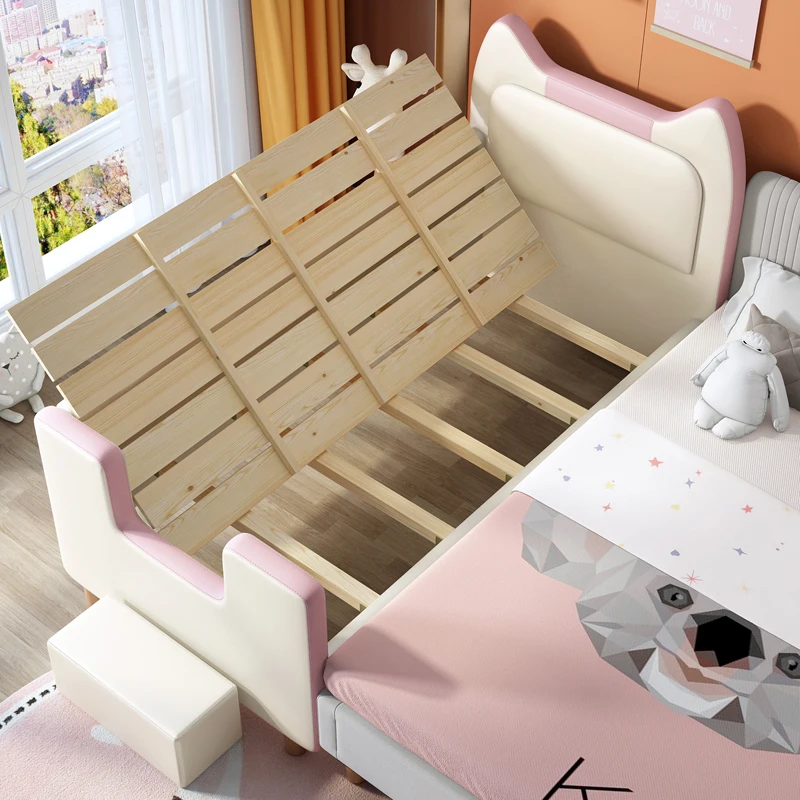 Pretty Modern Children Bed Frame Mattress White Kids Bed Baby Princess Cama Infantil Bedroom Furniture