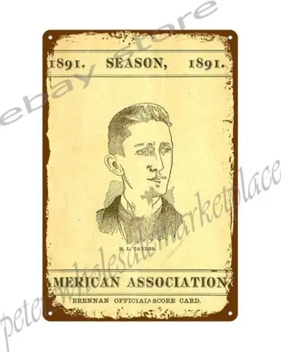 1891 baseball Scorecard tin sign Cincinnati Kelly's Killers vs. Louisville