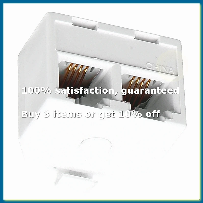 RJ11 Phone Splitter 2-Way 6P4C Modular Wall Adapter for Landline Telephone