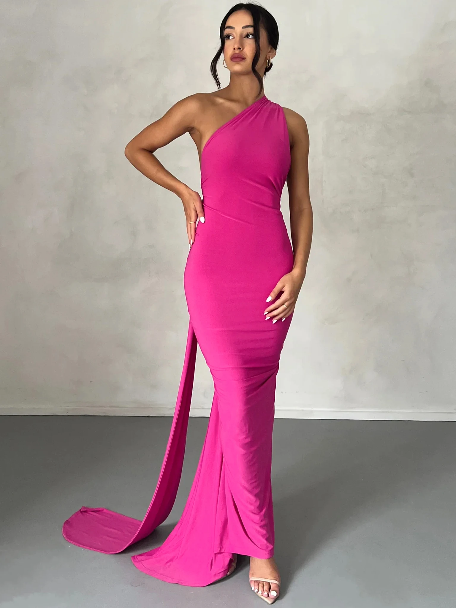 Hugcitar One Shoulder Backless Adjustable Scarf Loop Ruched Sexy Maxi Dress Women Elegant Y2K Streetwear Festival Outfit 261 Sb9d156bc599a419baebda04acb9c0ecdY