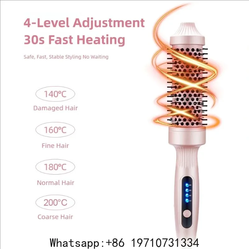 Negative Ion Curling Iron 38mm Hot Air Brush, Dual-use for Curling and Straightening, Heated Styling Comb