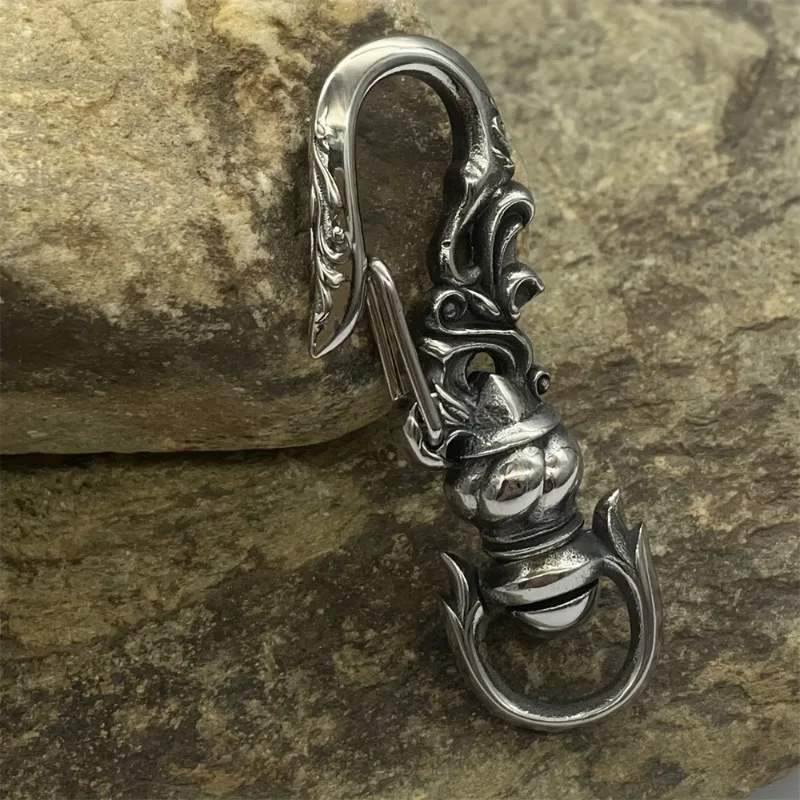 1PC Stainless Steel Punk Carabiner Keychain Mens DIY Lobster Clasp Making Clips Key Hook