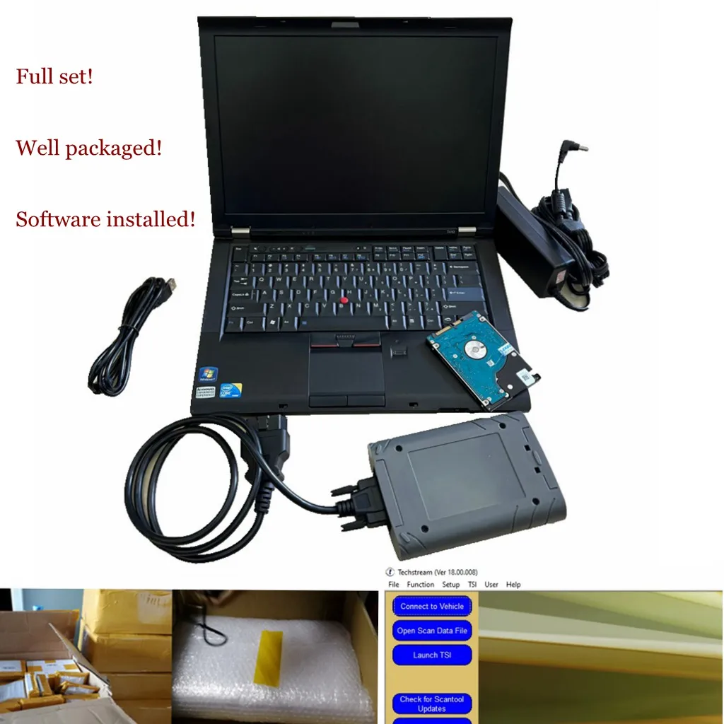 Newest Software Global OTC Techstream It3 Diagnostic Tools For Toyota Auto Scanner with 90% New T410 Laptop i5 CPU 4gb Computer