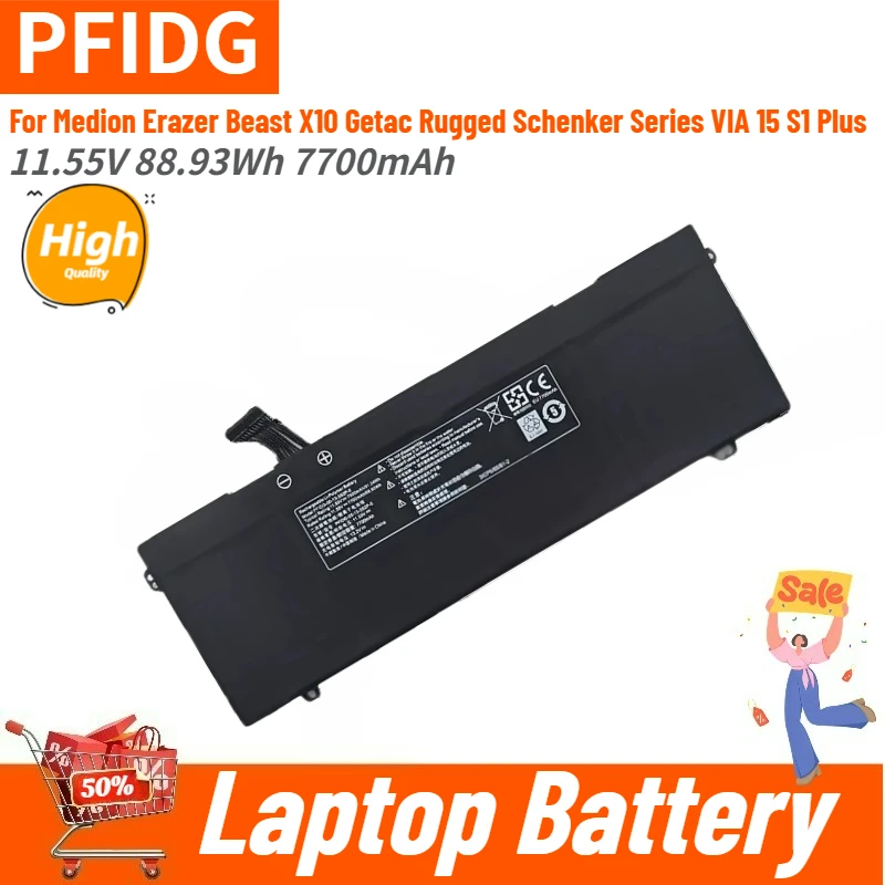 

Laptop Battery 11.55V 88.93Wh 7700mAh PFIDG-00-13-3S2P-0 For Erazer Beast X10 Medion Getac Rugged Schenker Series VIA 15 S1 Plus