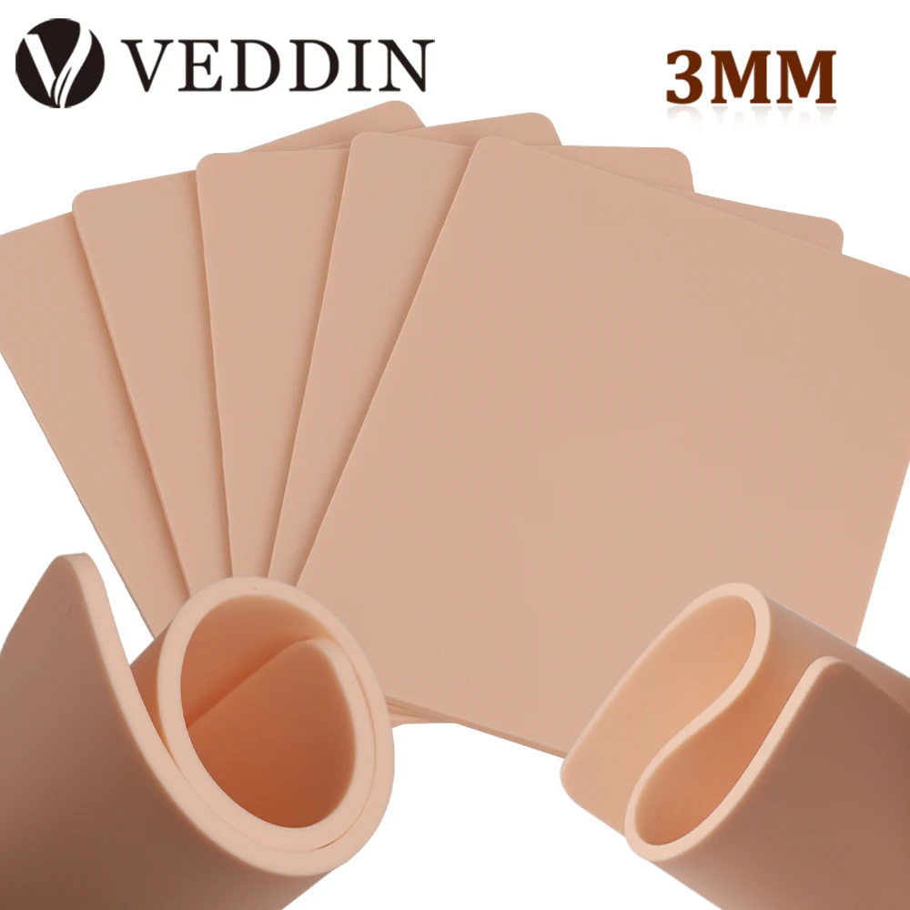 

15/10/8/5/1pcs Tattoo Practice Skin 3MM Silicone Fake Skin Double-Sided for Permanent Makeup Training Supply Tattoo Accessory