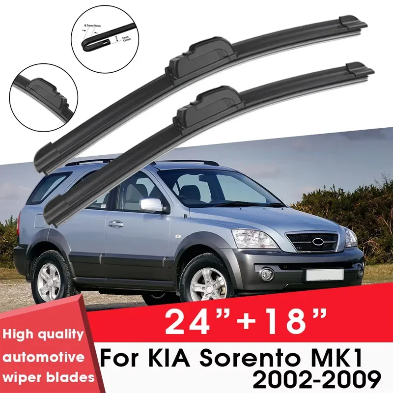 

Car Wiper Blades Front Window Windshield Rubber Refill Wiper For KIA Sorento MK1 2002-2009 24"+18" Car Accessories