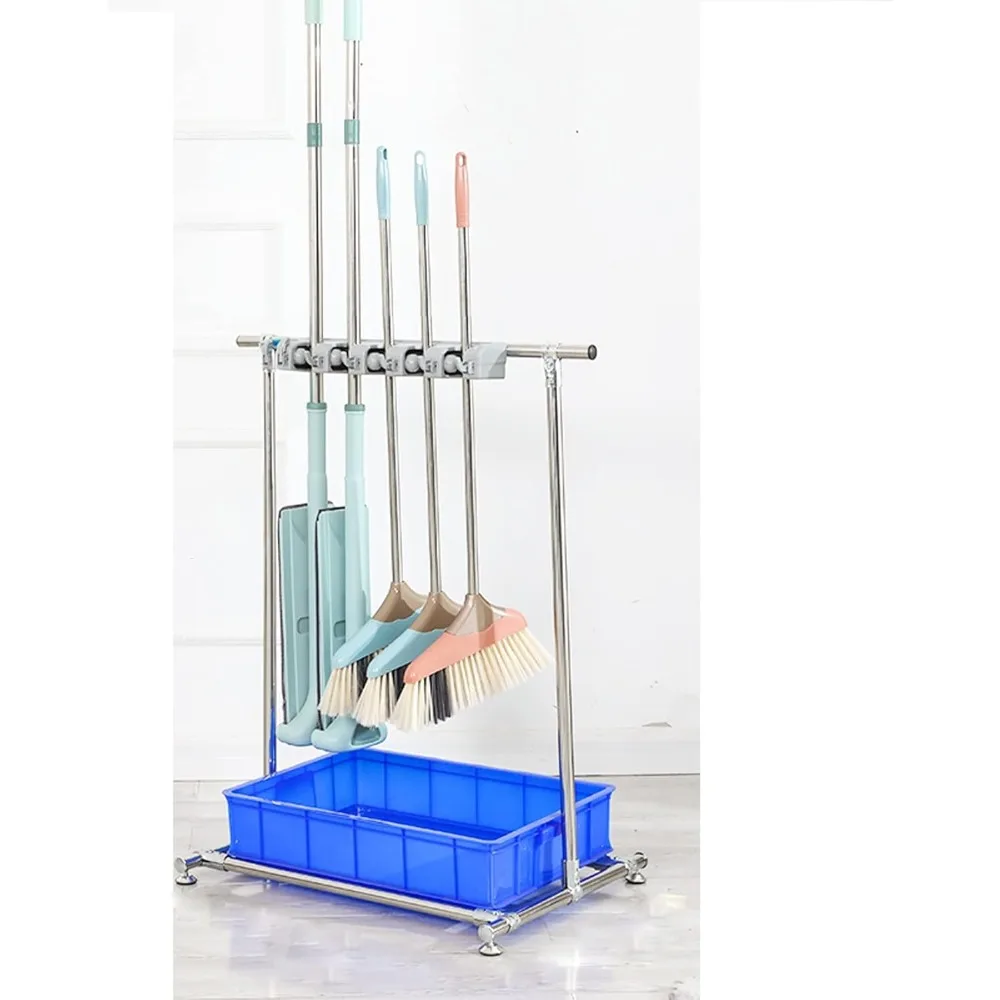 

Sturdy Mop and Broom Holder for Wet Mops - Portable Rack for Cleaning Tools, Storage Cart, and Organizer for Garden and Garage
