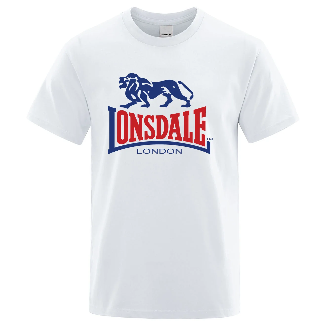 European and American New Summer Lonsdale Dragon and Lion Printed T-shirt Round Neck Men's and Women's Short Sleeves Loose Print