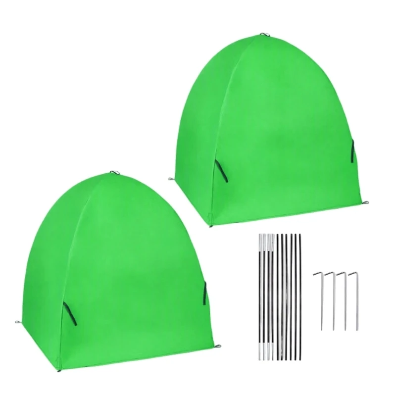 Gemüseabdeckungen aus Vliesstoff, Set aus 2 genähten Gartenabdeckungen mit Reißverschlussöffnungen für kalte Luft, Wind, Staub – Detail 7