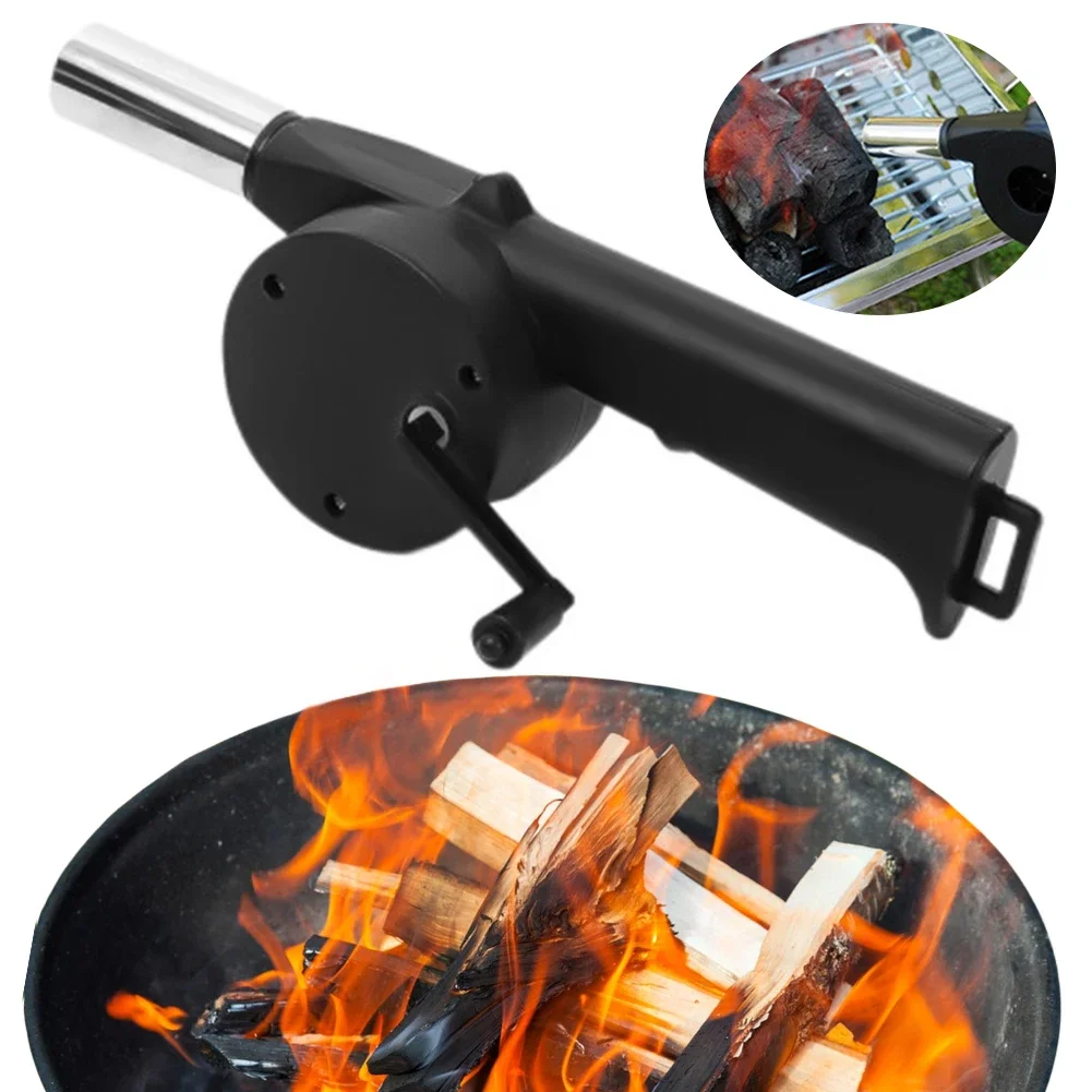 

Hand Crank Air Blower Multi-function Manual BBQ Grill Fire Starter Cooking Barbecue Blower Outdoor Camping Barbecue Picnic Tool