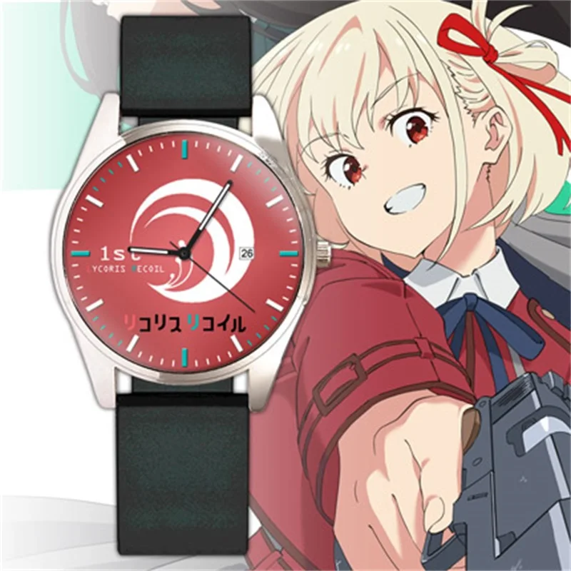 Reloj de pulsera electrónico de cuarzo para hombres y mujeres, reloj de dibujos animados de moda, Anime Lycoris, retroceso, Nishikigi, Chisato, Inoue, Takina, Cosplay, estudiante