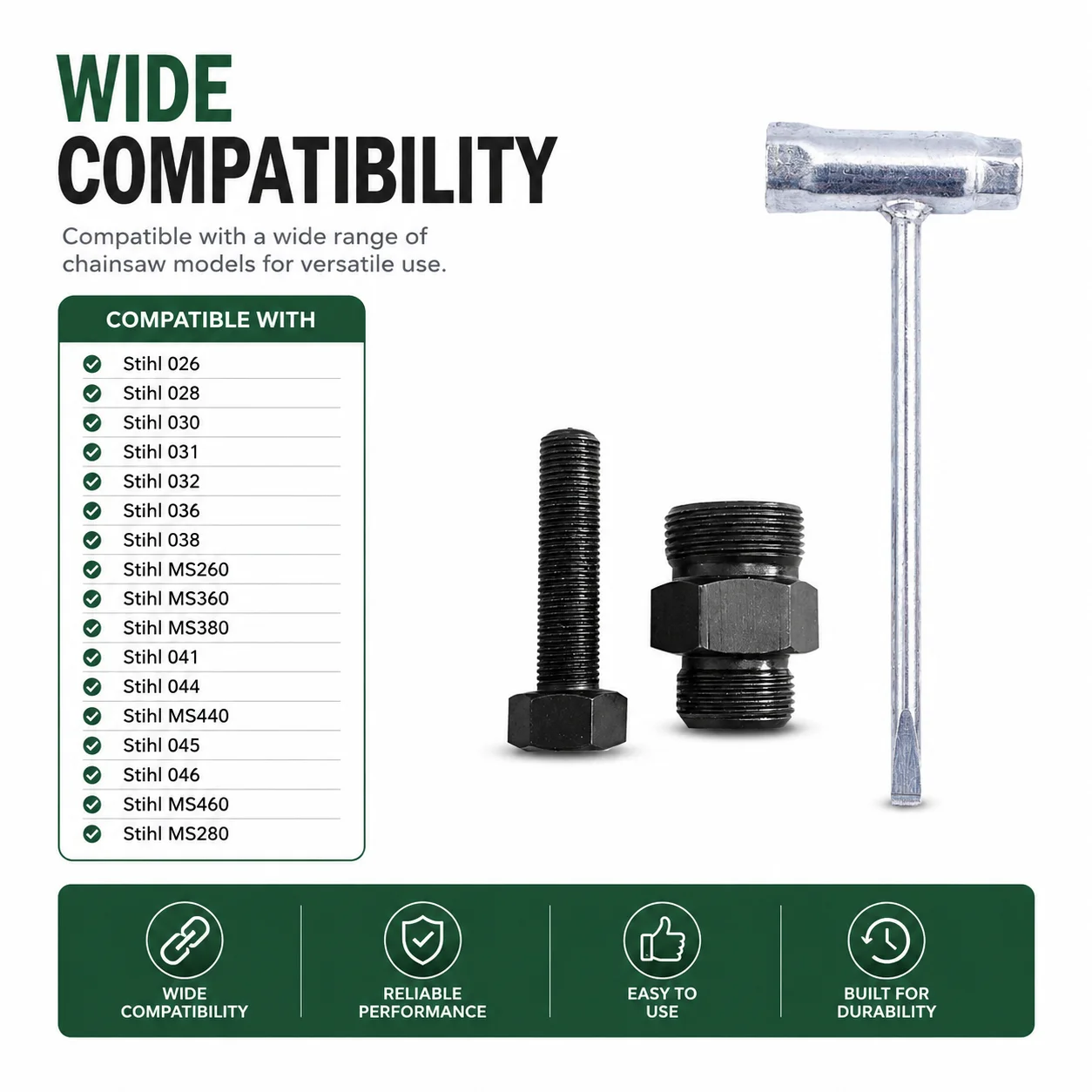 Flywheel Puller 22mm 26mm Thread For Stihl 026 028 030 031 032 036 038 MS260 MS360 MS380 041 044 MS440 w/ Scrench 1110 890 4500