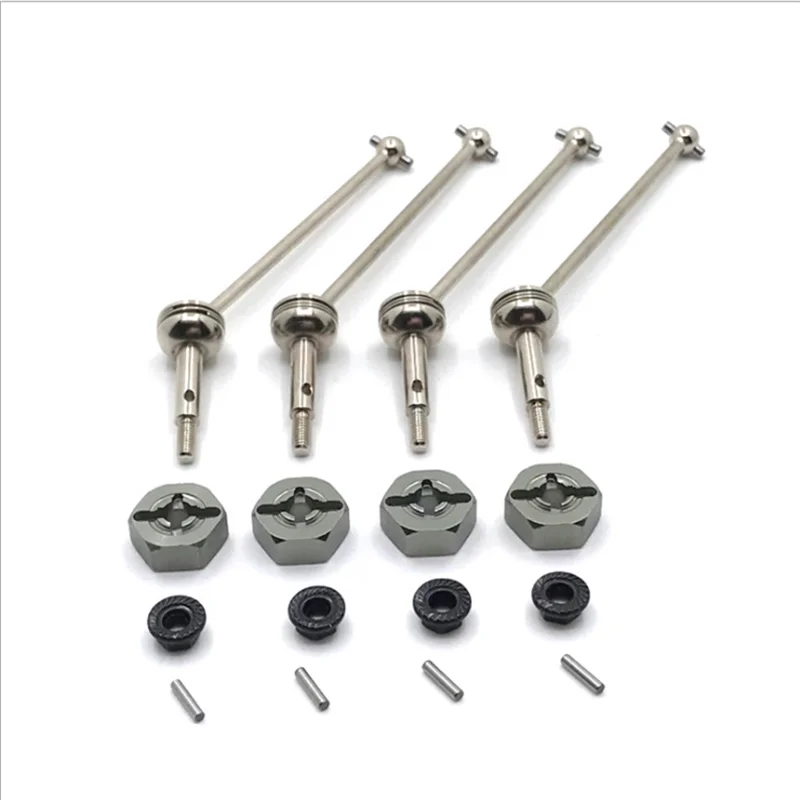 Metalen upgrade voor- en achterste kardanische as 12 mm adapter voor Wltoys 144001 144002 144010 124016 124017 124018 124019   RC auto-onderdelen