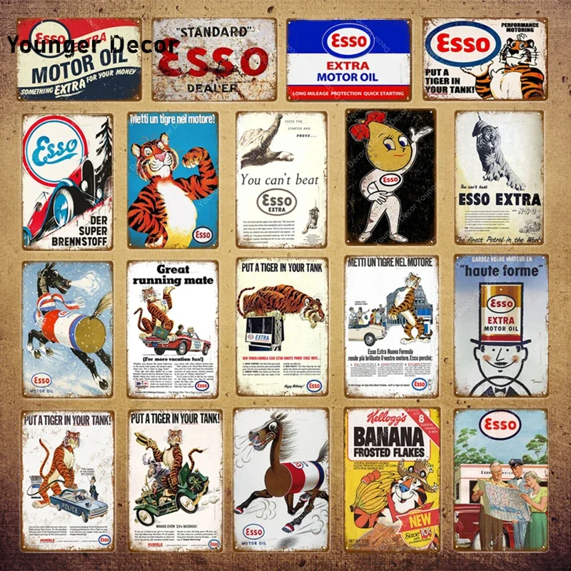 Retro Esso Metal Sign – Il Cartello Autentico che Ha Cambiato il Mio Garagge