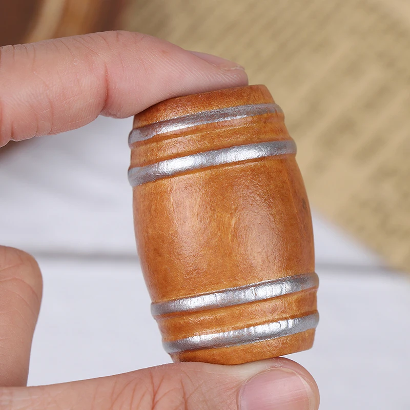 1Pc Dollhouse Miniature Wooden Round Beer Barrel Model 1:12 Mini Simulation Doll House Decoration Accessories